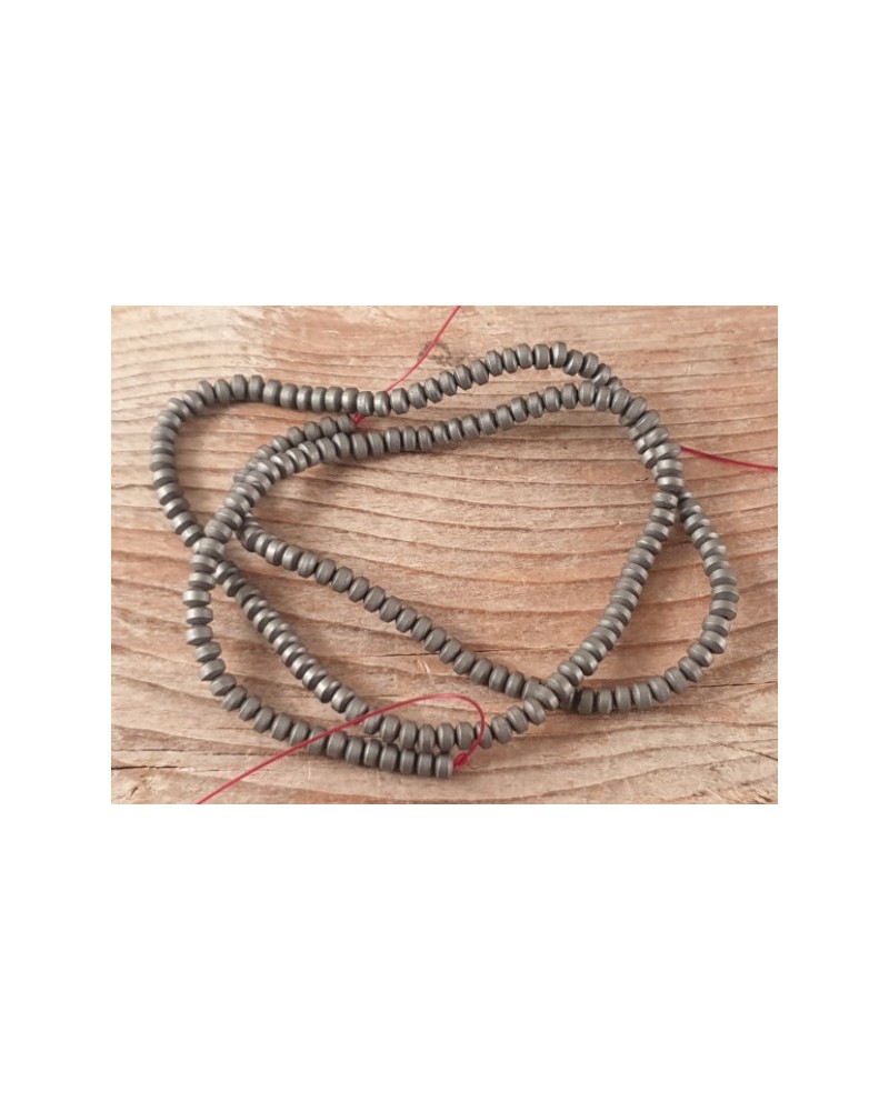 Blutsteinkette (Hämatit) matt 3x2mm