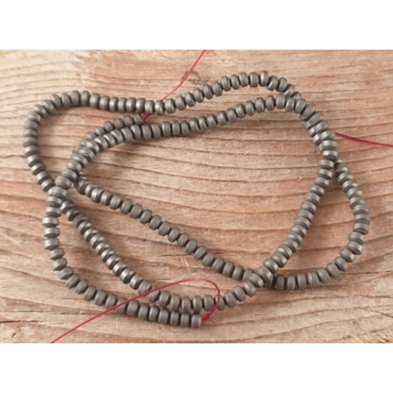 Blutsteinkette (Hämatit) matt 3x2mm