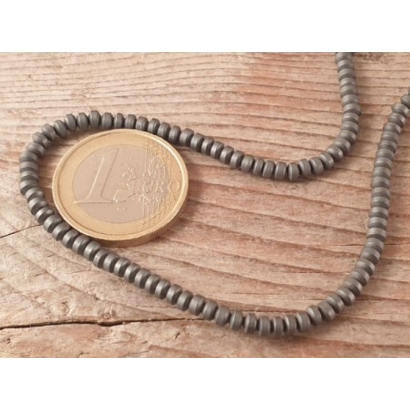 Blutsteinkette (Hämatit) matt 3x2mm