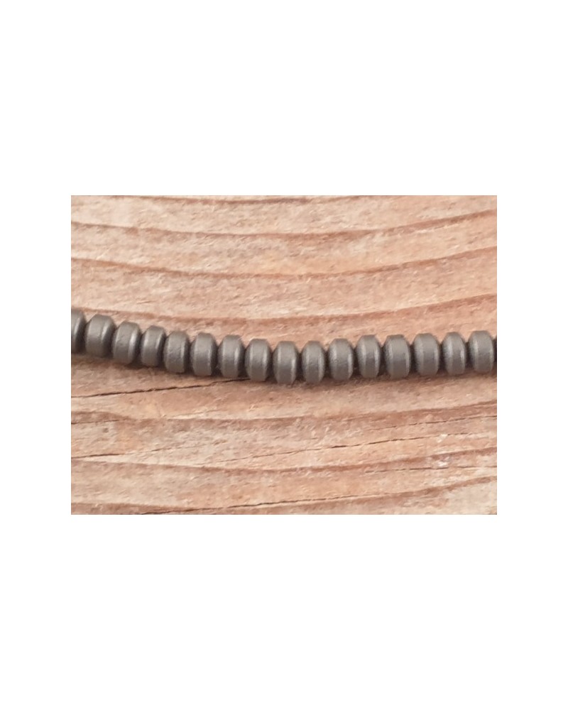 Blutsteinkette (Hämatit) matt 3x2mm