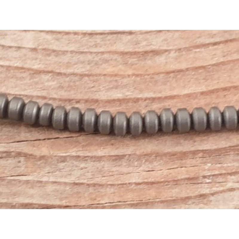 Blutsteinkette (Hämatit) matt 3x2mm