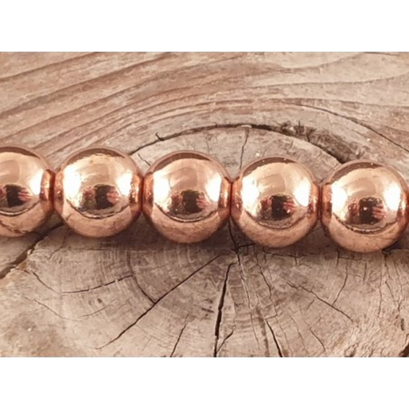 Blutsteinkette Rosegold (Hämatit) 8mm