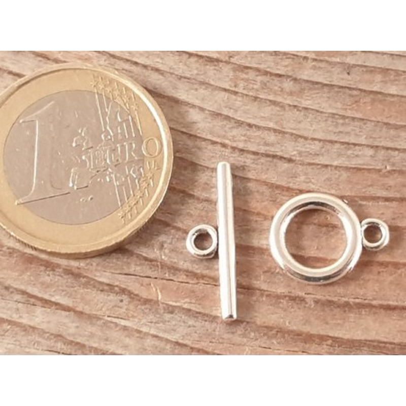 Knebelschliesse 11mm Metall-Silberfarbe
