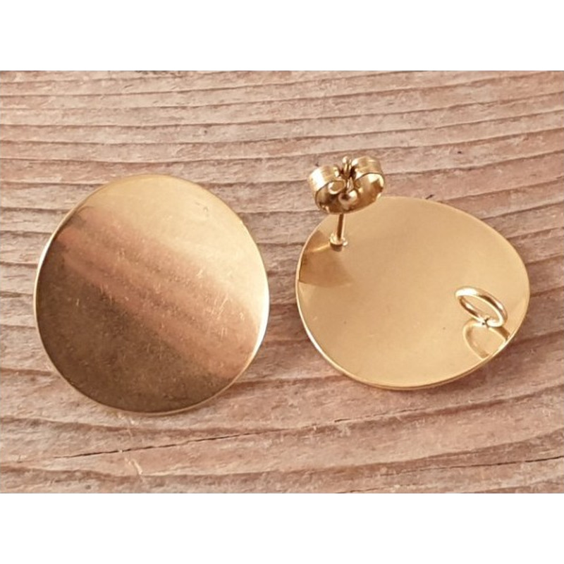 Ohrstecker 20mm (2 Stk), Edelstahl gold
