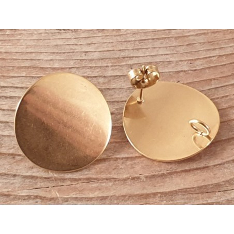 Ohrstecker 20mm (2 Stk), Edelstahl gold