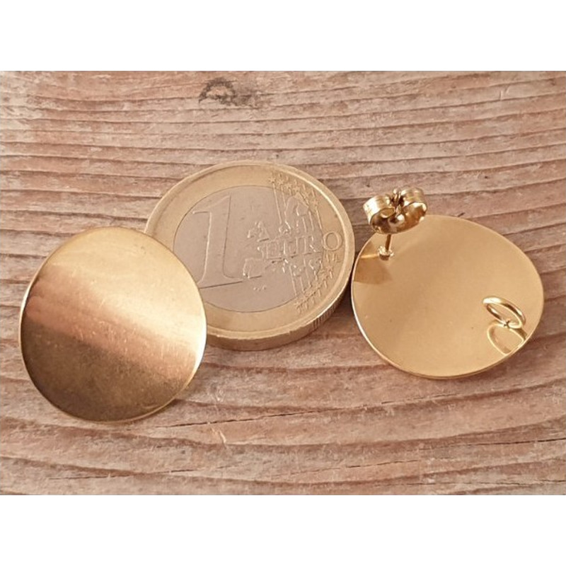Ohrstecker 20mm (2 Stk), Edelstahl gold