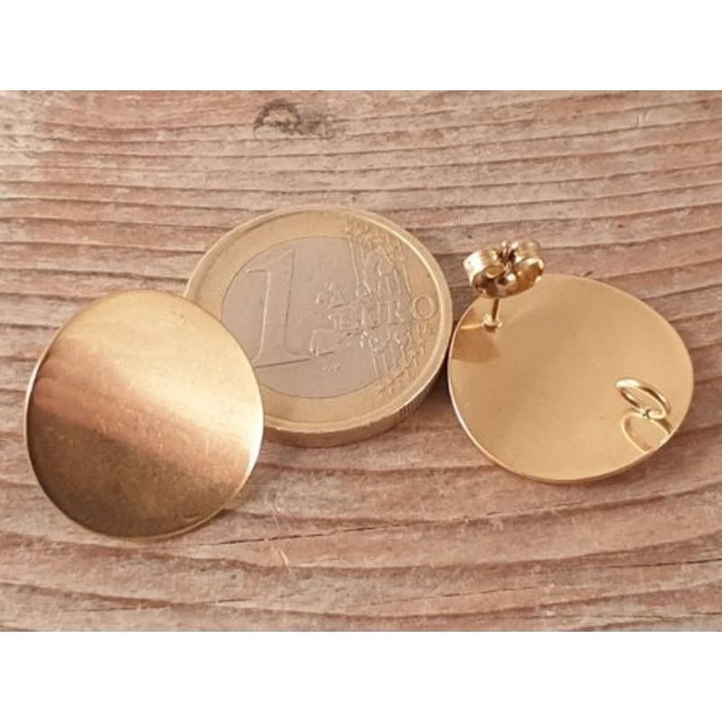 Ohrstecker 20mm (2 Stk), Edelstahl gold