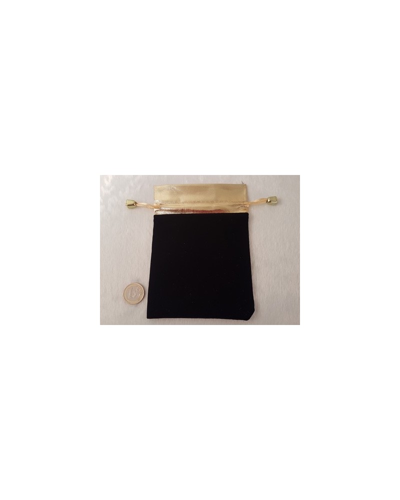 Schmuckbeutel Velours schwarz 16x12cm