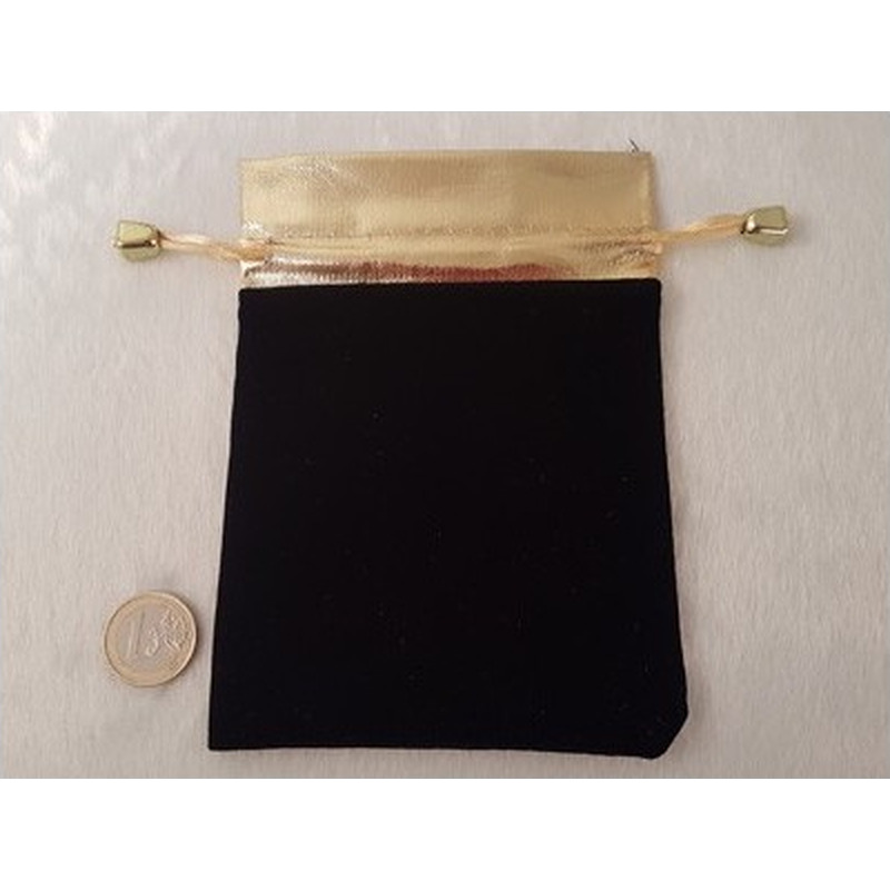 Schmuckbeutel Velours schwarz 16x12cm