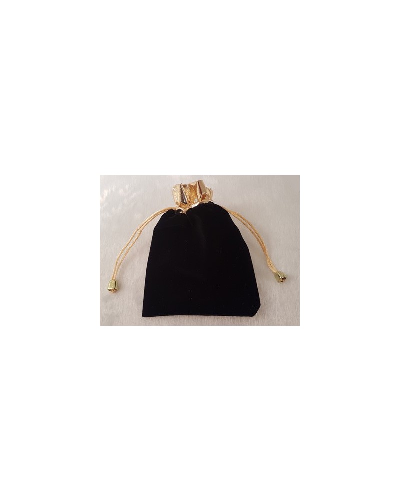 Schmuckbeutel Velours schwarz 16x12cm