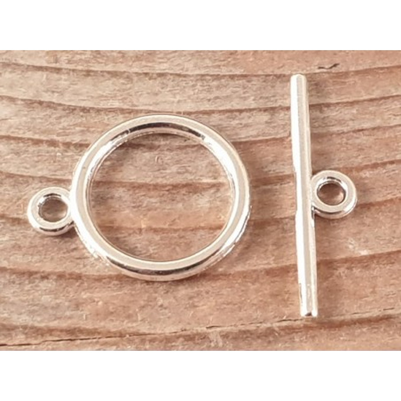 Knebelschliesse 14mm Metall-Silberfarbe