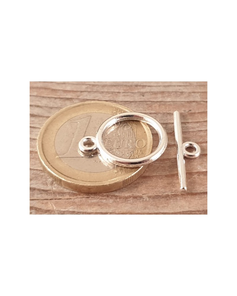 Knebelschliesse 14mm Metall-Silberfarbe