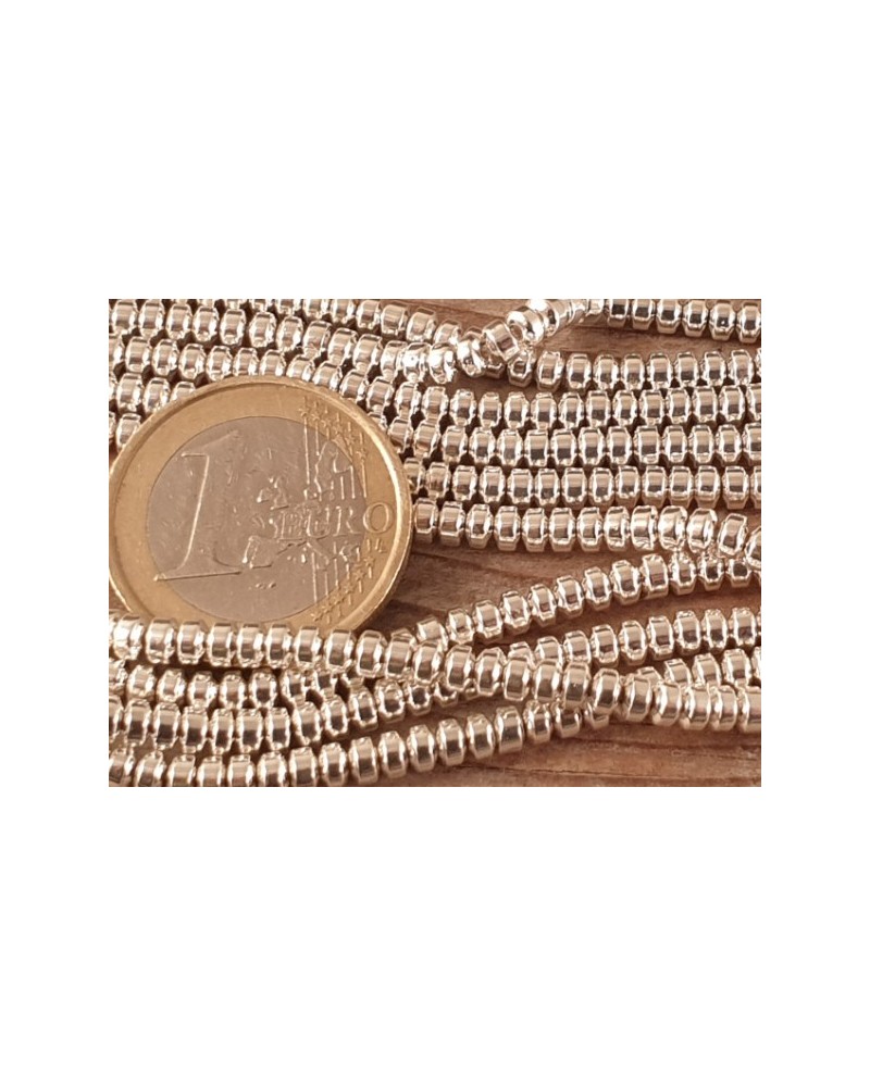 Blutsteinkette Silber (Hämatit) 3x2mm