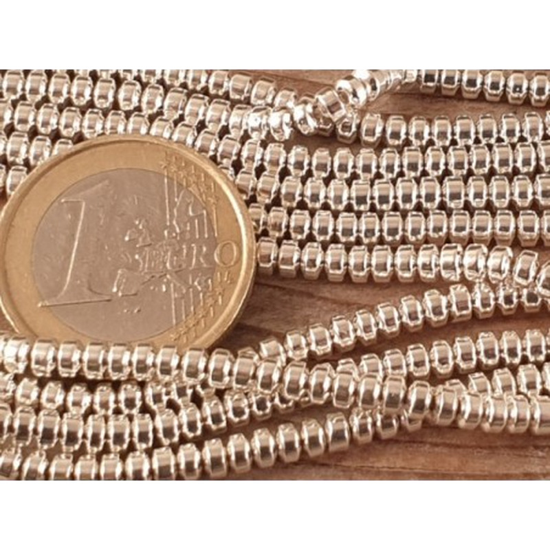 Blutsteinkette Silber (Hämatit) 3x2mm