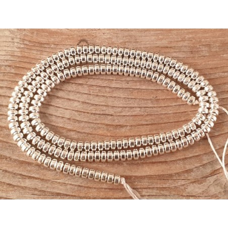Blutsteinkette Silber (Hämatit) 3x2mm