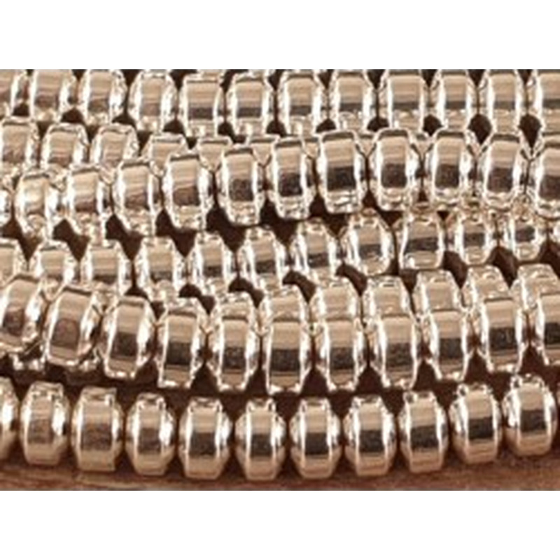 Blutsteinkette Silber (Hämatit) 3x2mm