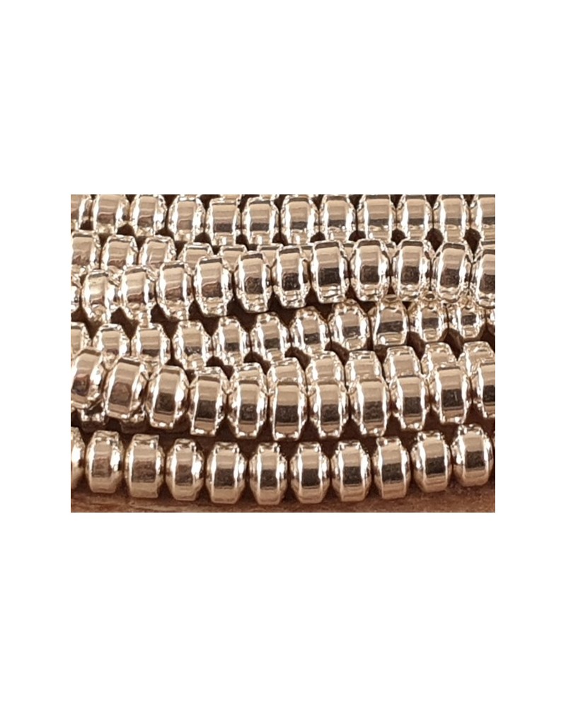 Blutsteinkette Silber (Hämatit) 3x2mm