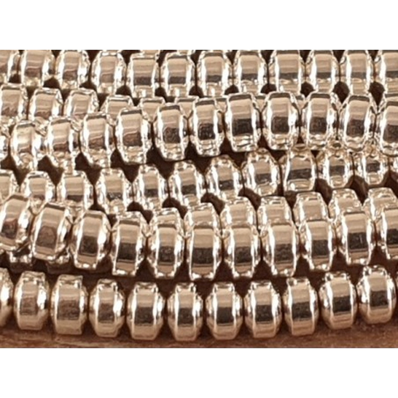 Blutsteinkette Silber (Hämatit) 3x2mm