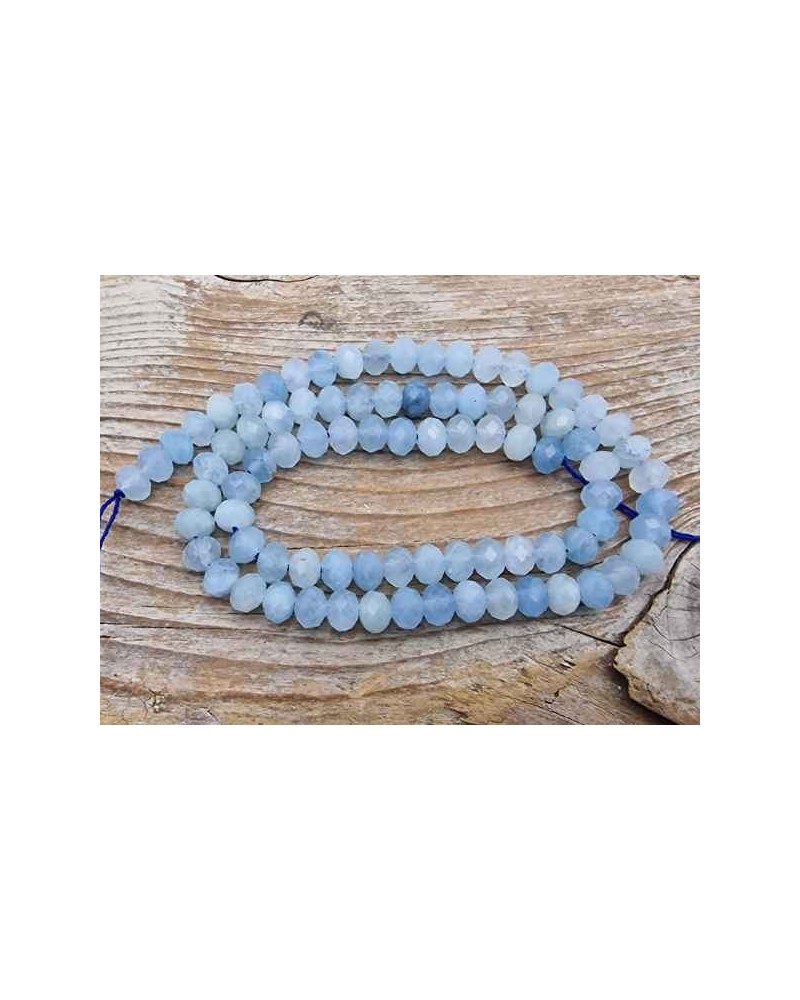 Aquamarinkette facettiert 6x4mm