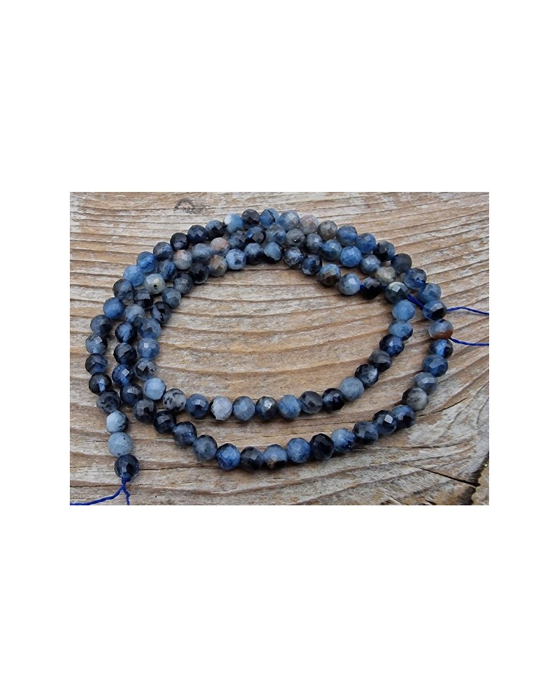 Dark Aquamarinkette facettiert 4mm