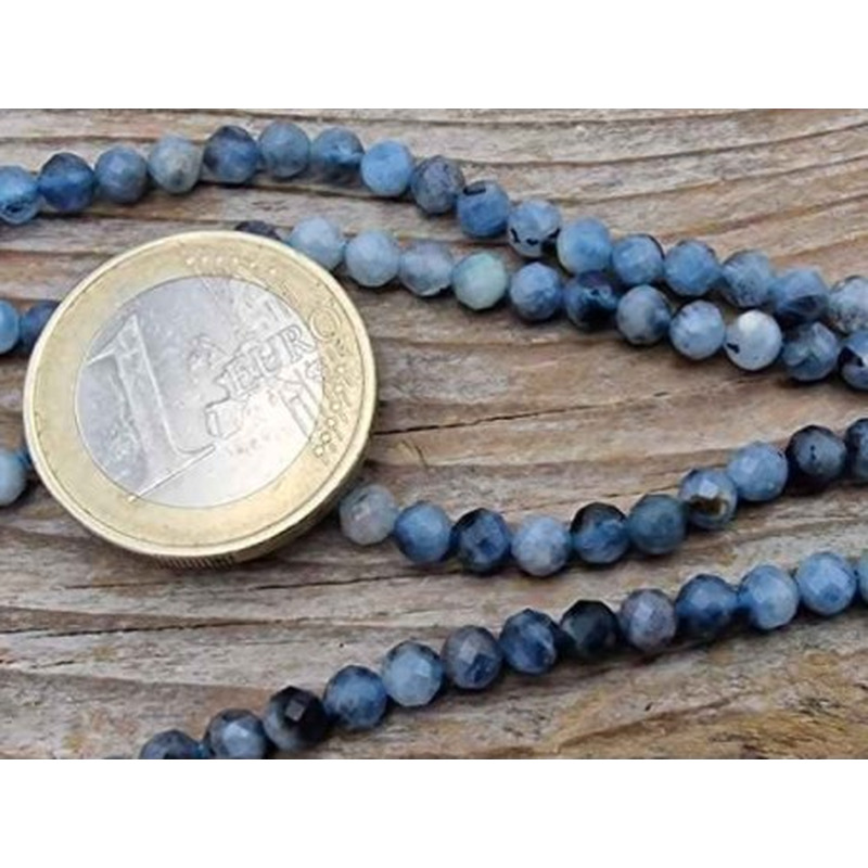 Dark Aquamarinkette facettiert 4mm
