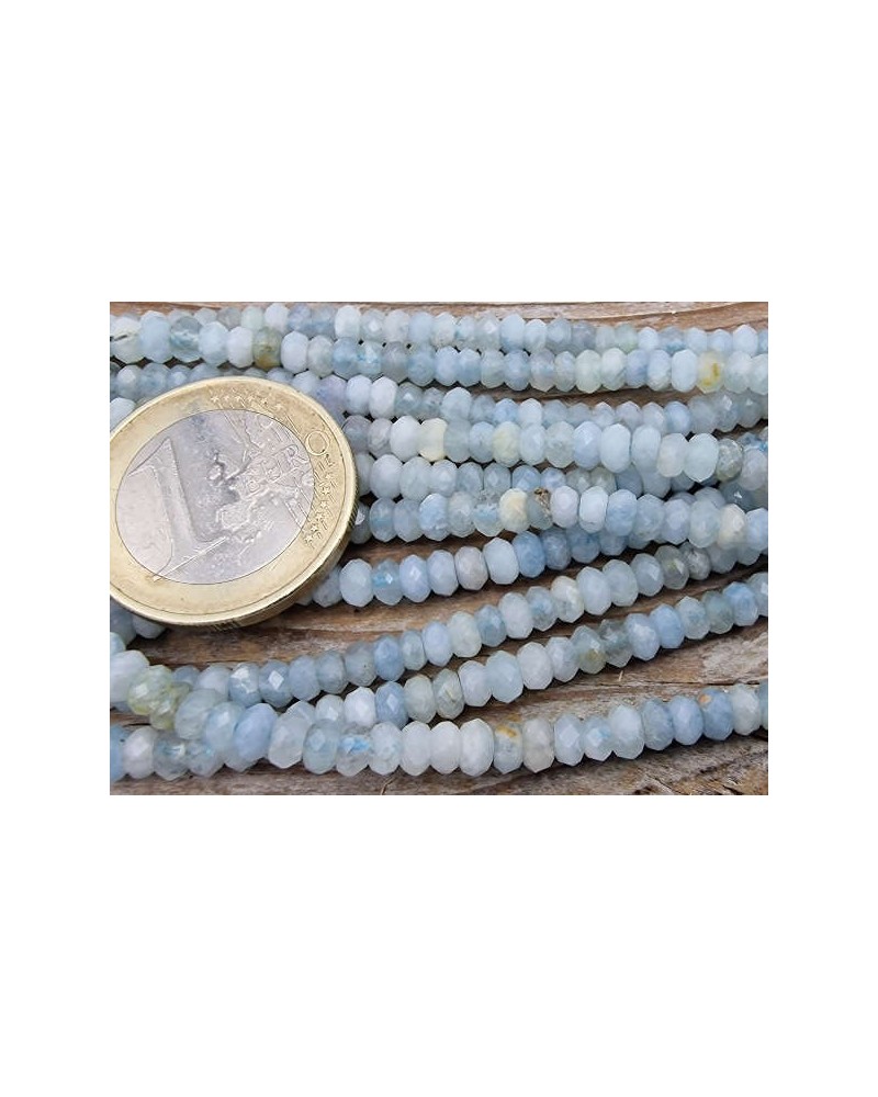 Aquamarinkette facettiert 4x2mm