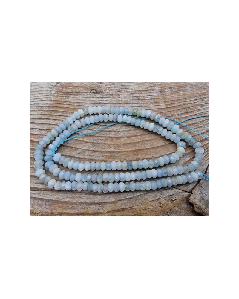 Aquamarinkette facettiert 4x2mm