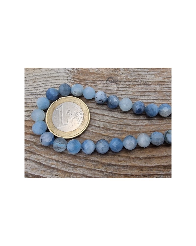 Dark Aquamarinkette facettiert 7mm