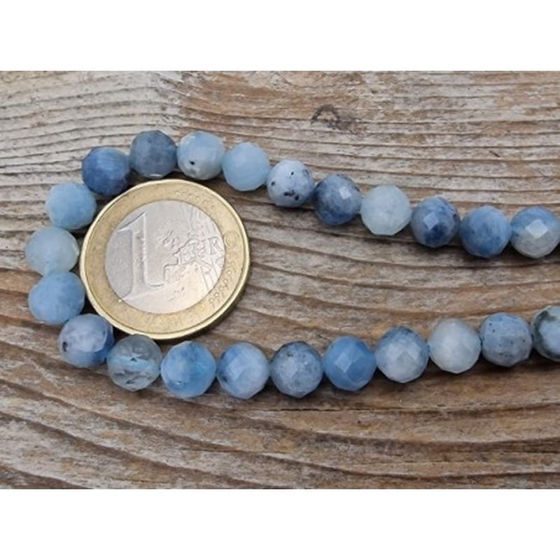 Dark Aquamarinkette facettiert 7mm