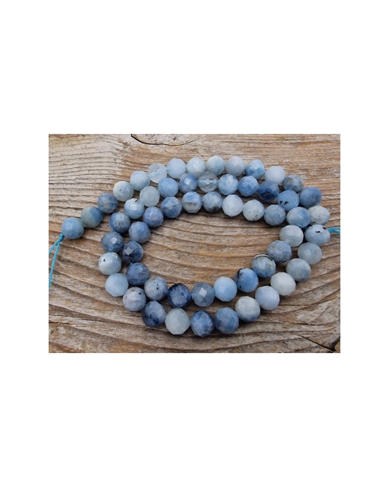 Dark Aquamarinkette facettiert 7mm