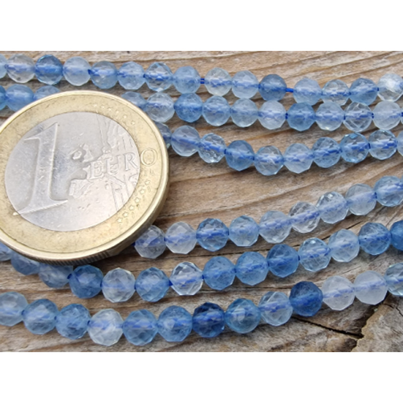 Aquamarinkette facettiert 4mm