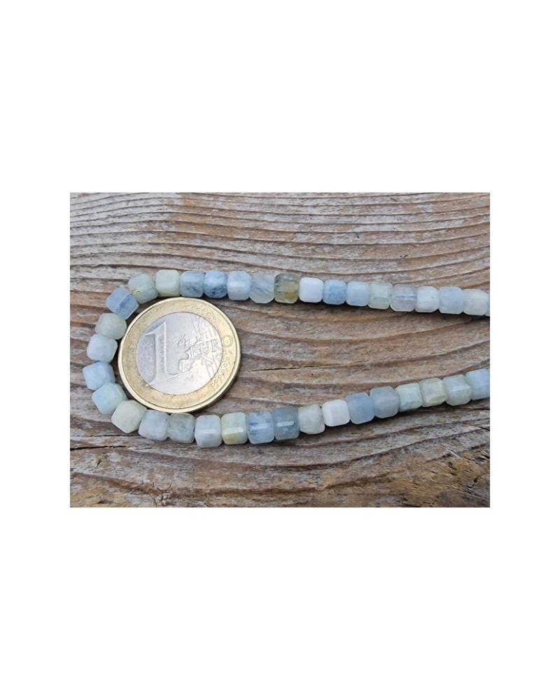 Aquamarinkette 4x4mm