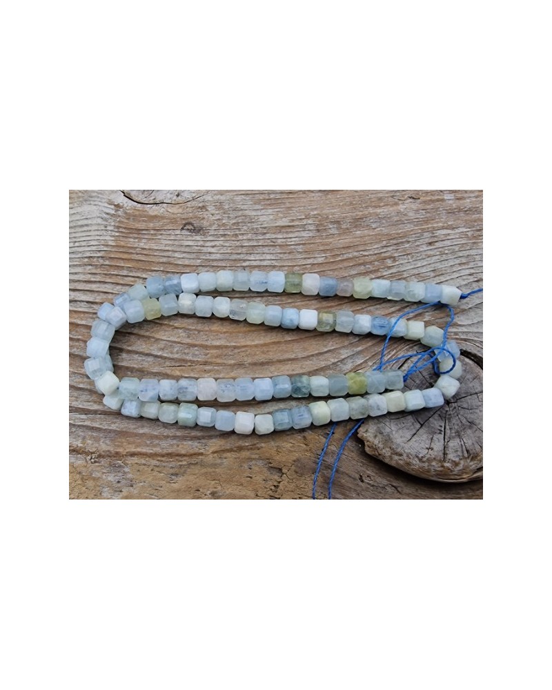 Aquamarinkette 4x4mm