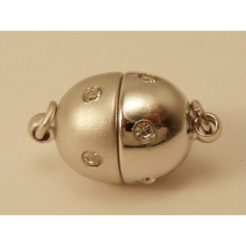 Magnetschliesse 9*15.5mm rhodiniert, Strass