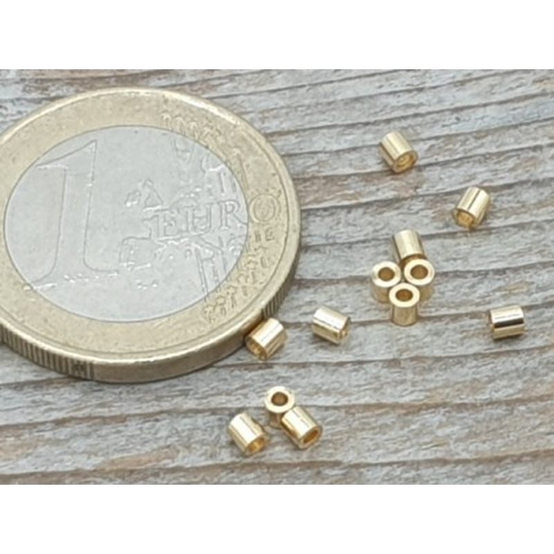 Zwischenteil, Röhrchen 2x2mm, Edelstahl gold