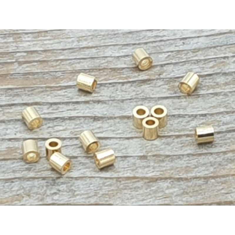 Zwischenteil, Röhrchen 2x2mm, Edelstahl gold