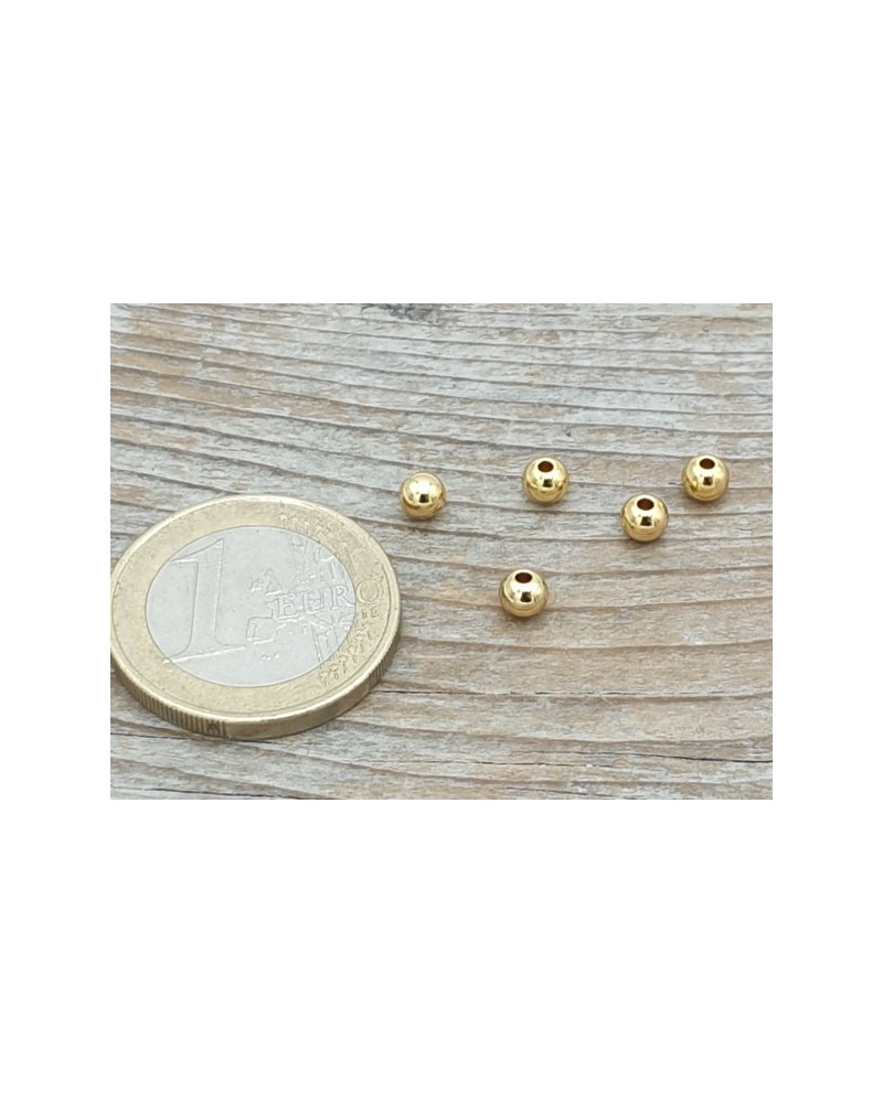 Zwischenteil, Kugel 4mm, Edelstahl gold