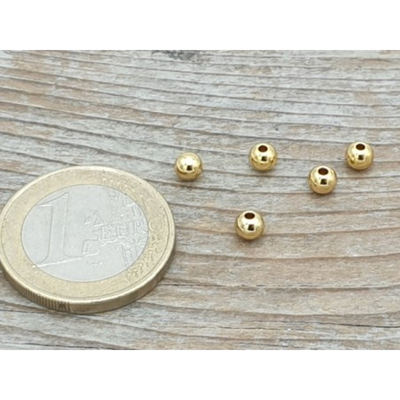 Zwischenteil, Kugel 4mm, Edelstahl gold