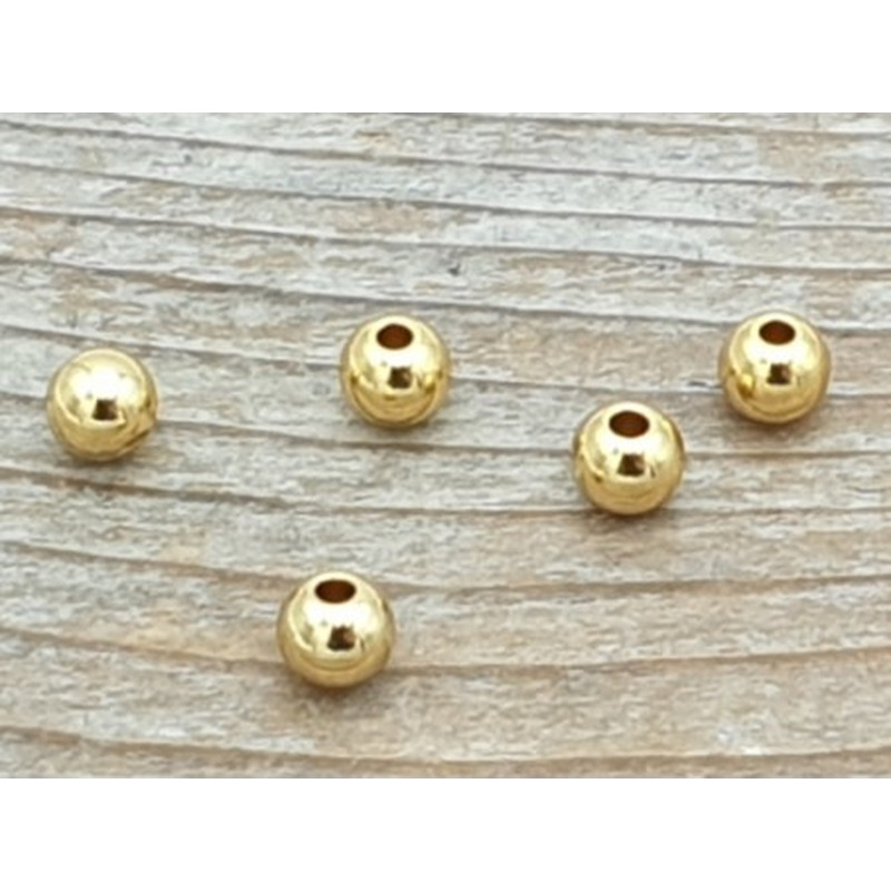 Zwischenteil, Kugel 4mm, Edelstahl gold