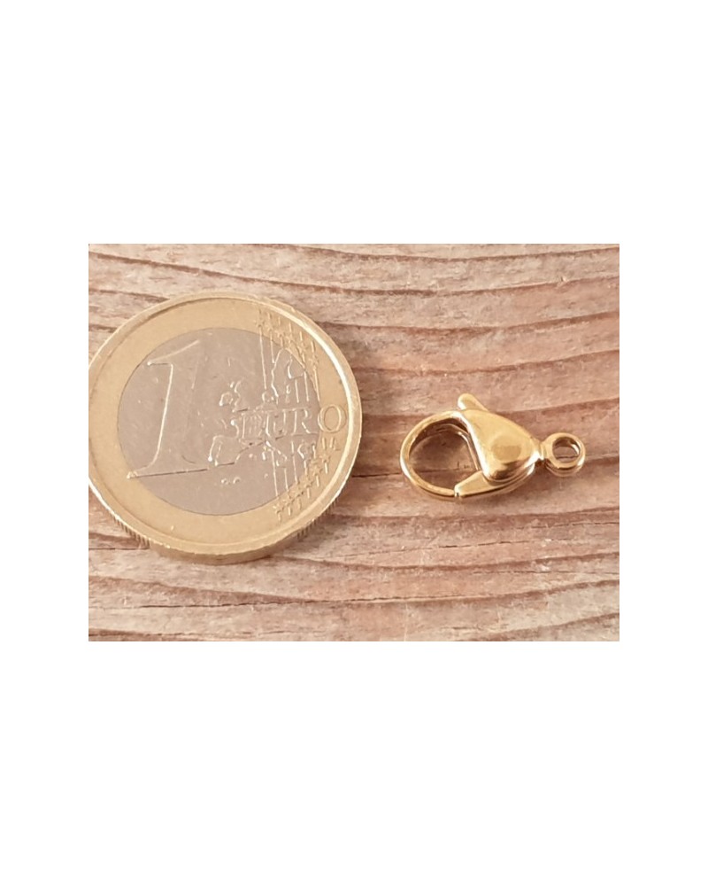 Karabiner 15mm Edelstahl gold