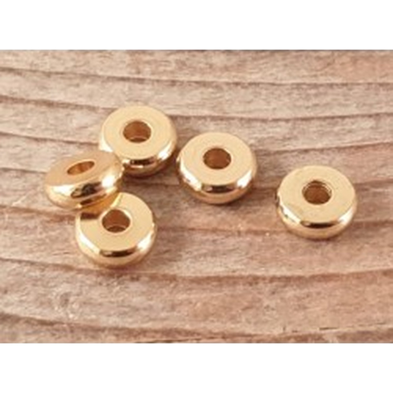 Zwischenteil, Scheibe 6x2mm, Edelstahl gold