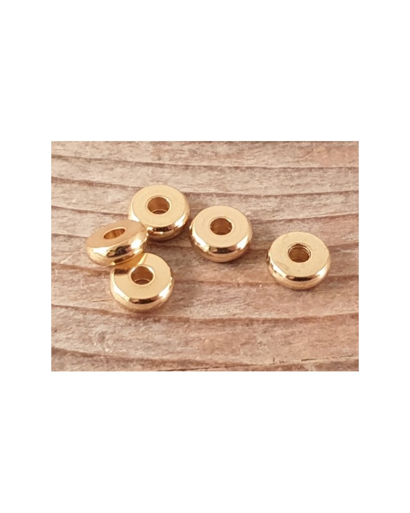 Zwischenteil, Scheibe 6x2mm, Edelstahl gold