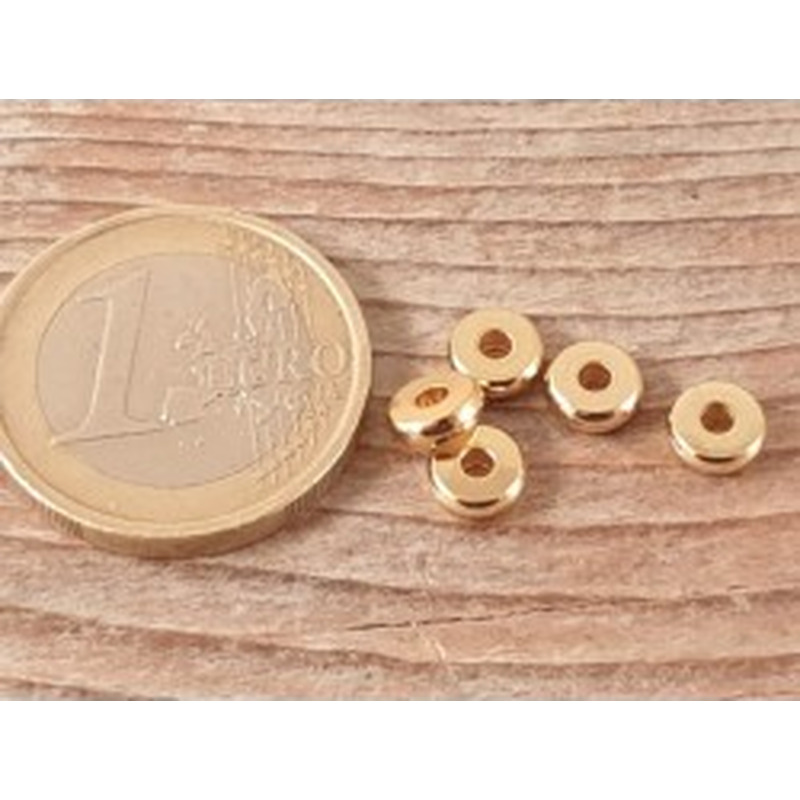 Zwischenteil, Scheibe 6x2mm, Edelstahl gold 2