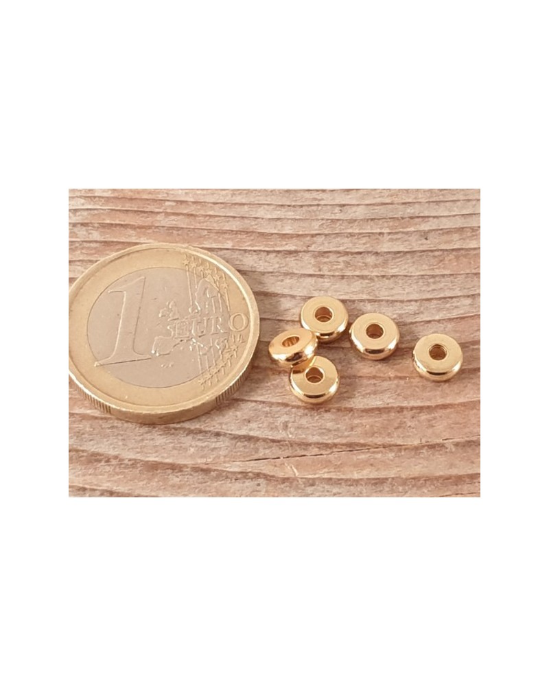 Zwischenteil, Scheibe 6x2mm, Edelstahl gold