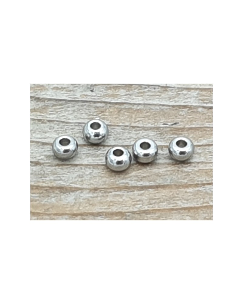 Zwischenteil, Perle 3x2mm, Bohrung 1.2mm, Edelstahl