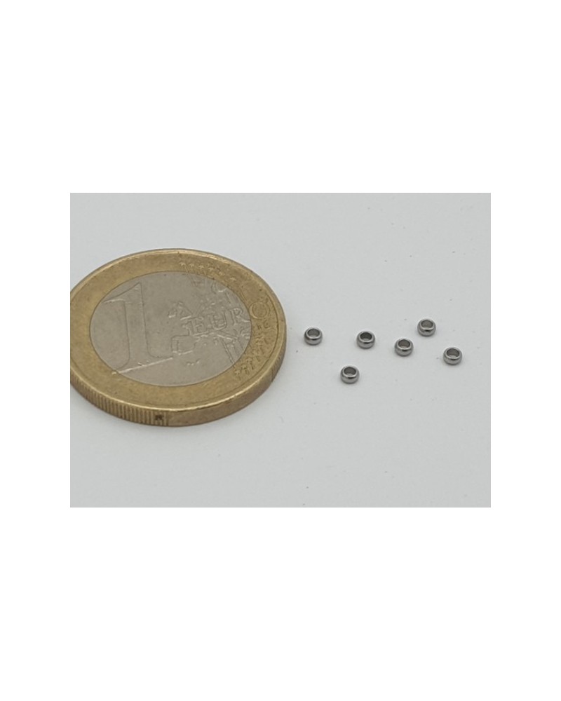 Zwischenteil, Perle 2x1mm, Edelstahl