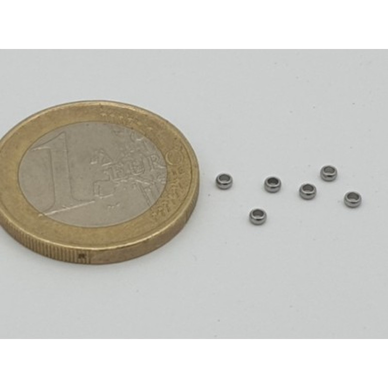 Zwischenteil, Perle 2x1mm, Edelstahl