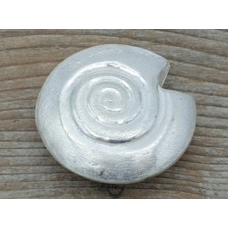 Zwischenteil, Schnecke 40mm, Metall versilbert