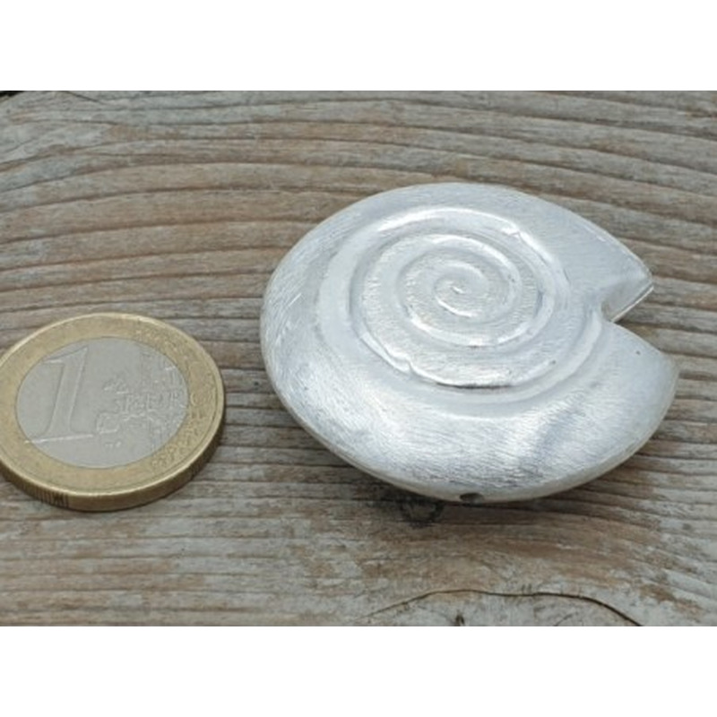 Zwischenteil, Schnecke 40mm, Metall versilbert