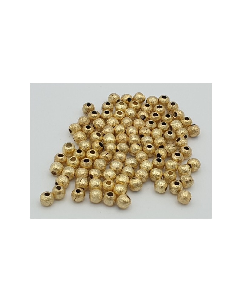 Kugel 4mm matt (100 Stk), Metall vergoldet